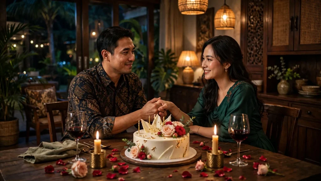 ucapan ulang tahun untuk istri — suami memberi kartu ucapan romantis