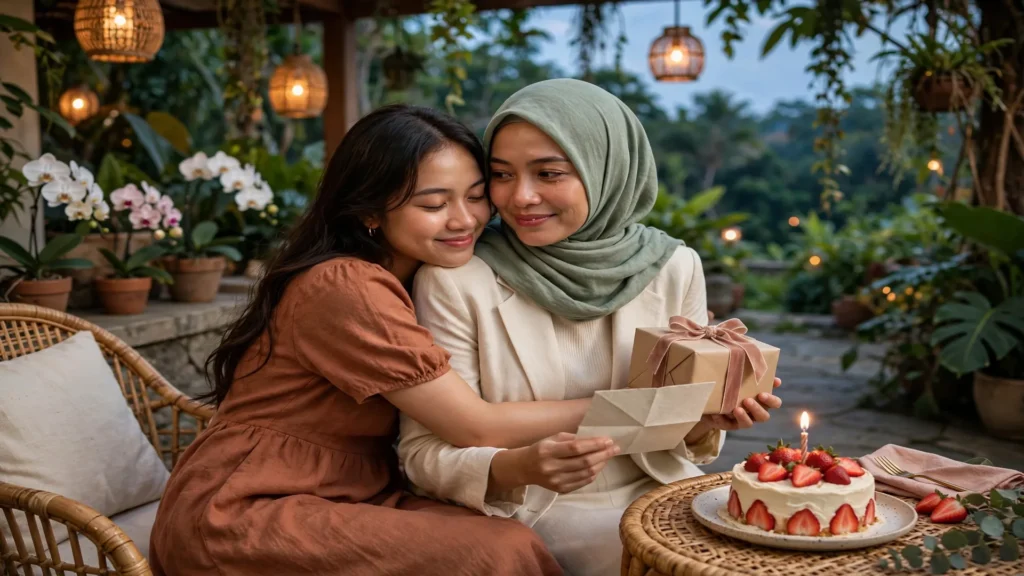 ucapan ulang tahun untuk kakak yang menyentuh hati — adik memeluk kakak perempuannya di taman